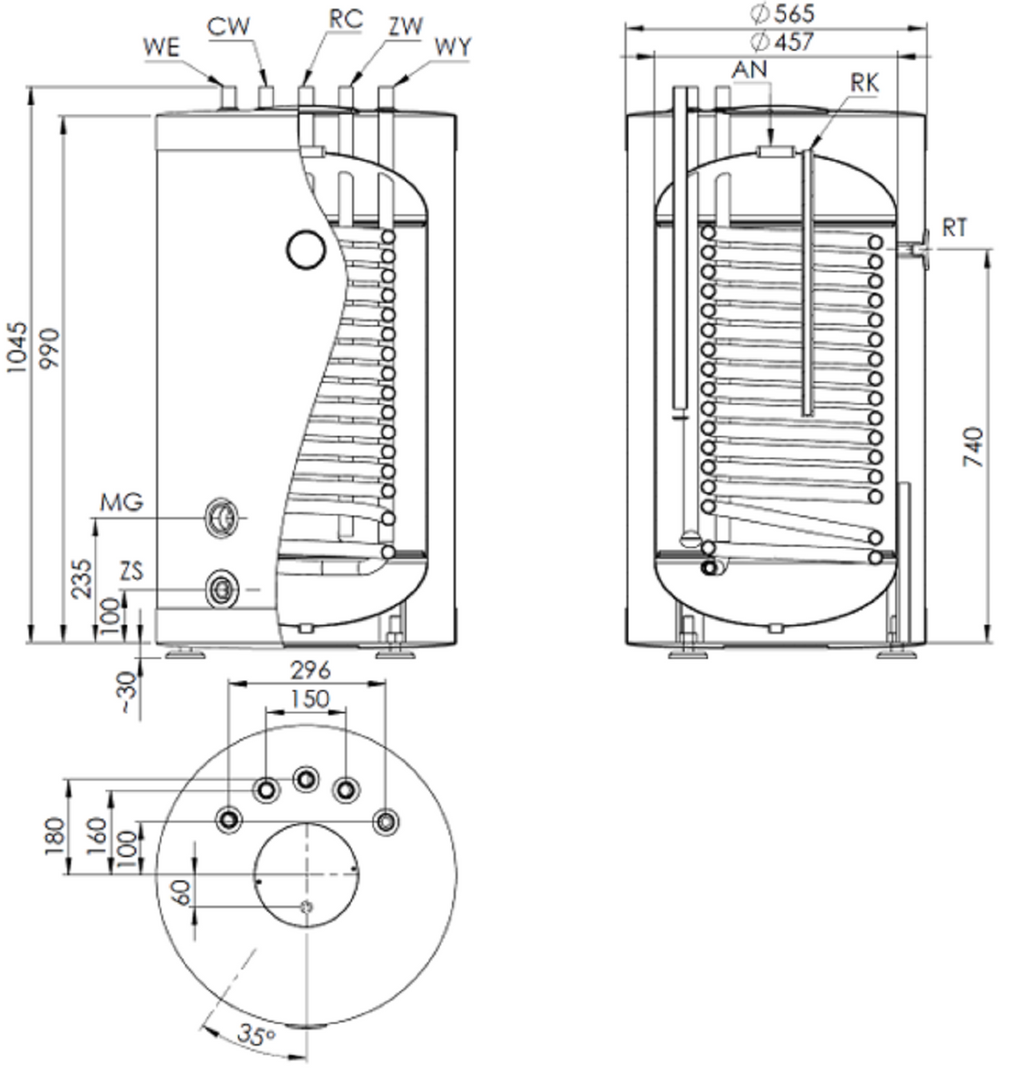 Trinkwasserspeicher Brauchwasserspeicher Warmwasserspeicher 120Liter