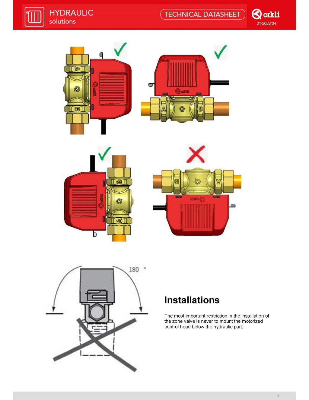Orkli Drei-Wege-Zonenventil 3 Wegeventil Solar Heizung 1/2" 3/4" 1" Ausengewinde