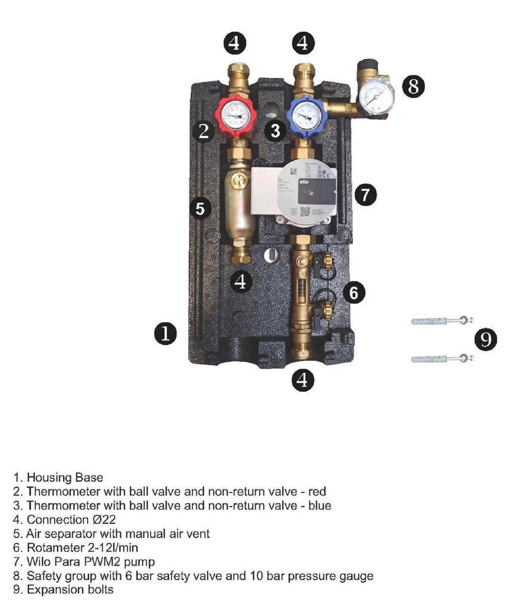 Solarstation Pumpengruppe Wilo GPS 70 PWM  Yonos Para ST15/7 2 Strang