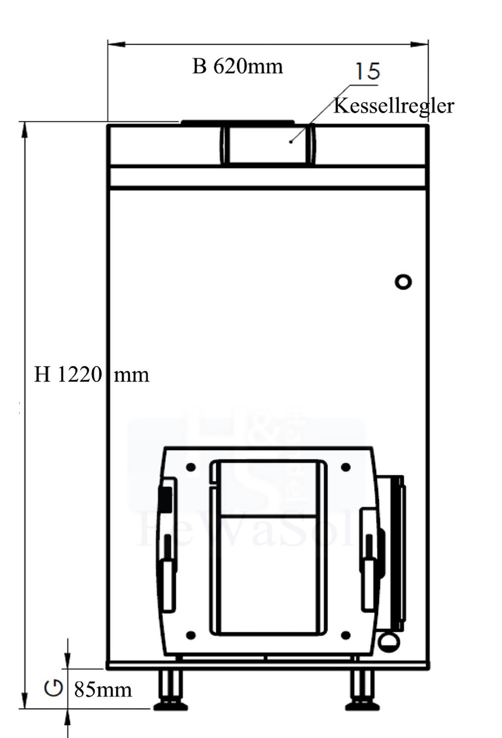Pelletkessel PE COMPACT 20 Silo 540 L