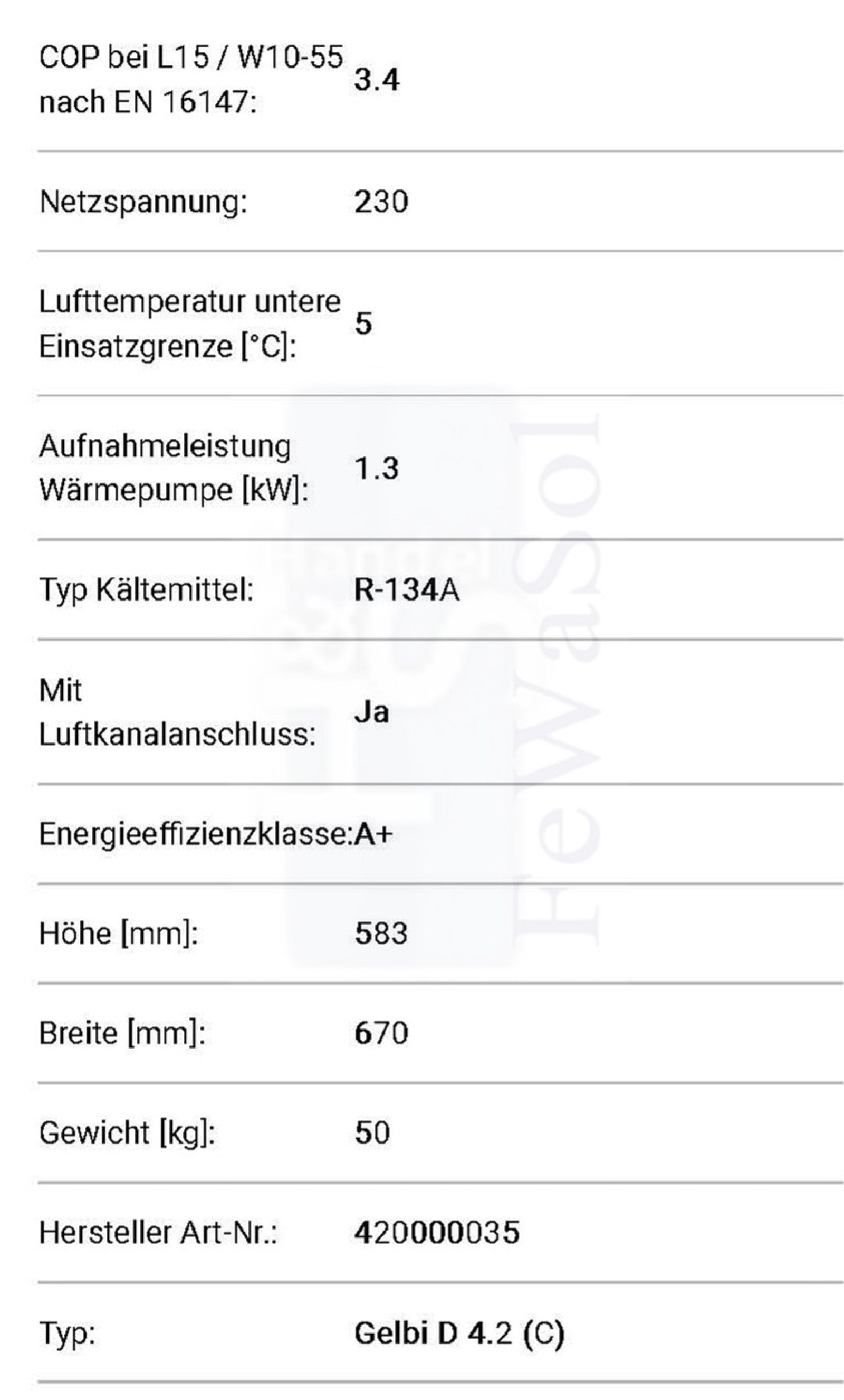 Warmwasserwärmepumpe Wärmepumpe Gelbi D4.2(C)