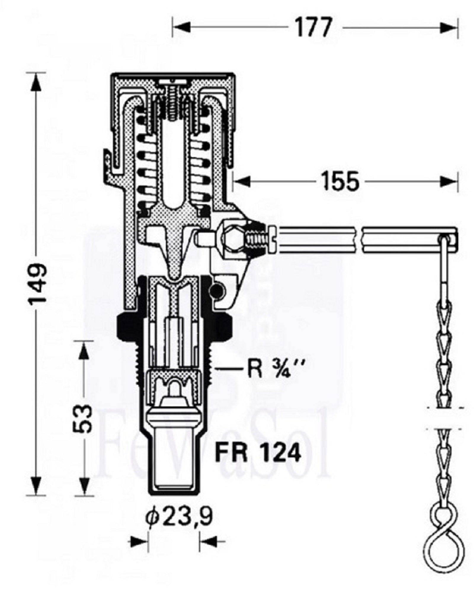 Regulus Feuerzugregler Verbrennungsregler Anschluss 3/4" 30-90°C Nutzkraft 1.2kg