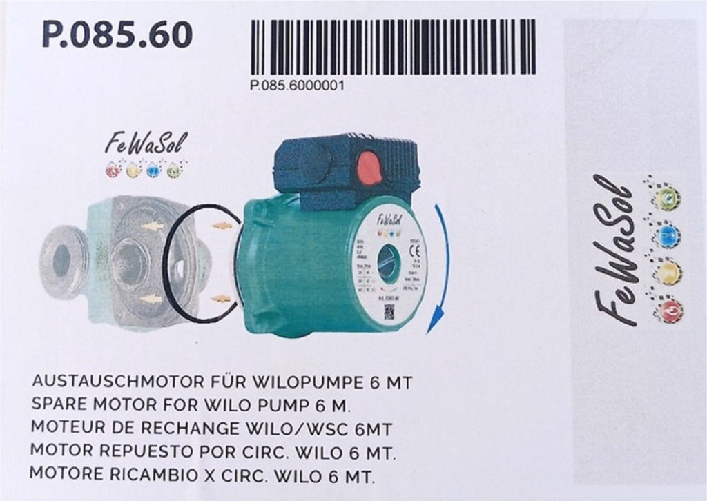 Umwälzpumpe für Wilo Ersatzmotor Pumpenkopf 6 M Förderleistung Heizungspumpe
