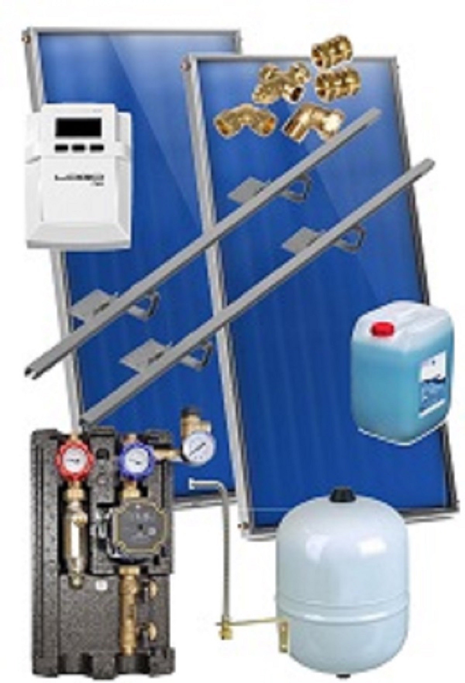 Solaranlage Flachkollektor Solarpaket 2 Kollektoren