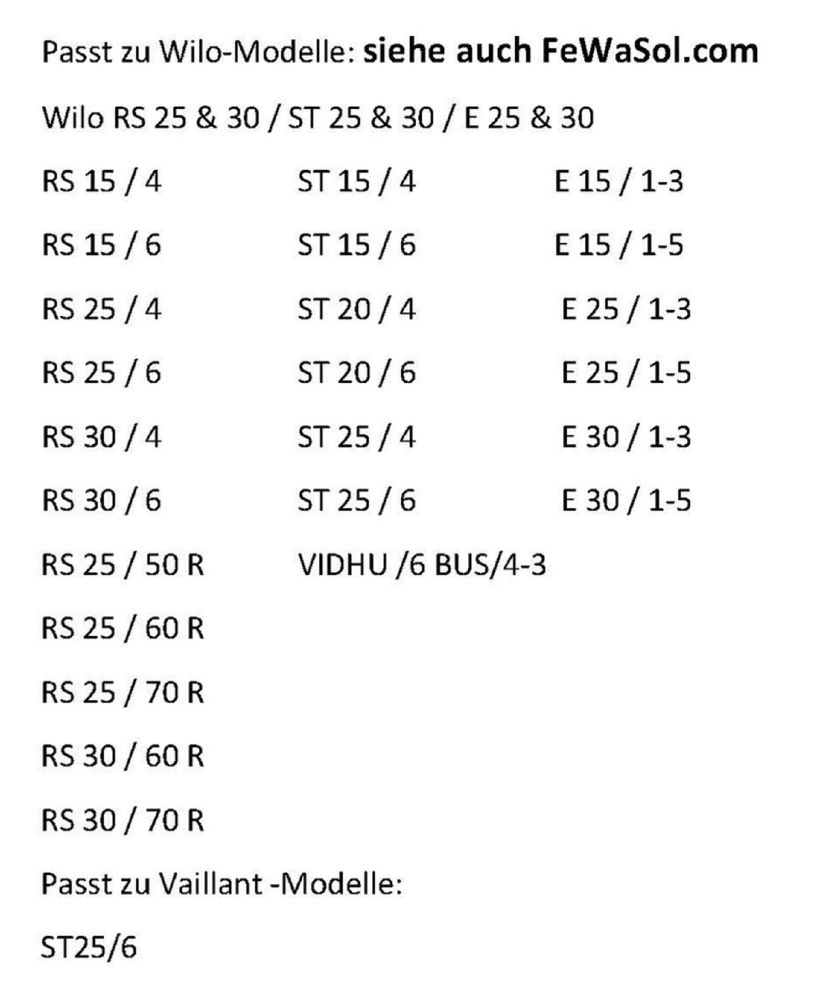 Umwälzpumpe für Wilo, Veillant usw. Ersatzmotor Pumpenkopf 6 M Förderleistung Heizungspumpe