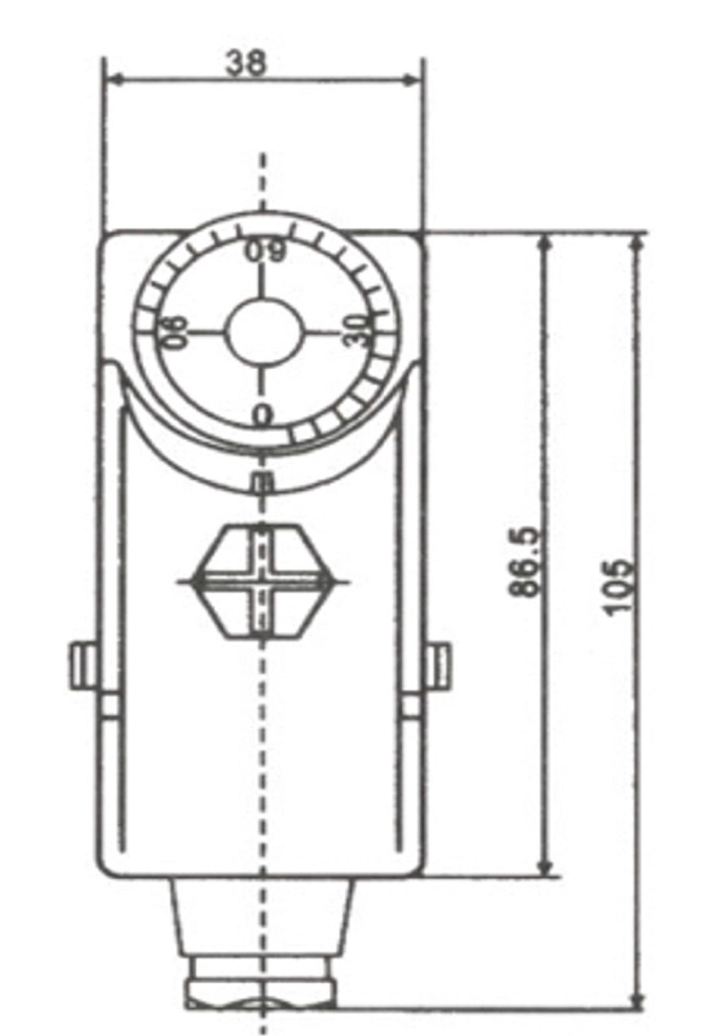 Tauchthermostat Temperaturregler Länge 100 mm Regler 0-90°C